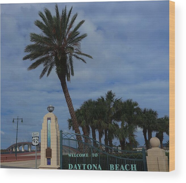 Daytona Beach Wood Print featuring the photograph Daytona Beach Causeway by Christopher James