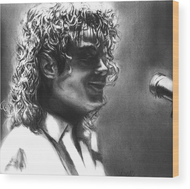 Mj Wood Print featuring the drawing Dirty Diana by Carliss Mora