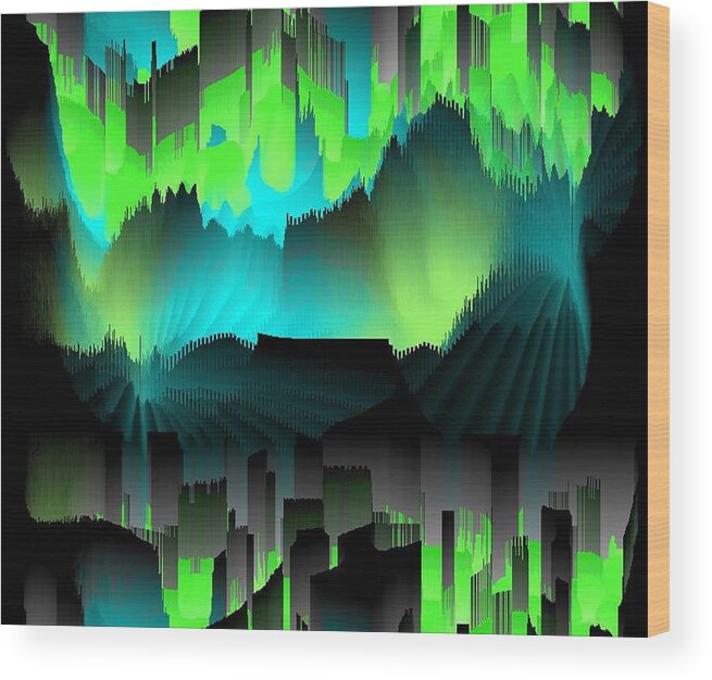 Did Art Abstract.dreams.wishes.future.past.the Comparison.colors.  The Silhouettes Of The Houses.  Wood Print featuring the digital art Far Dreams by Dr Loifer Vladimir