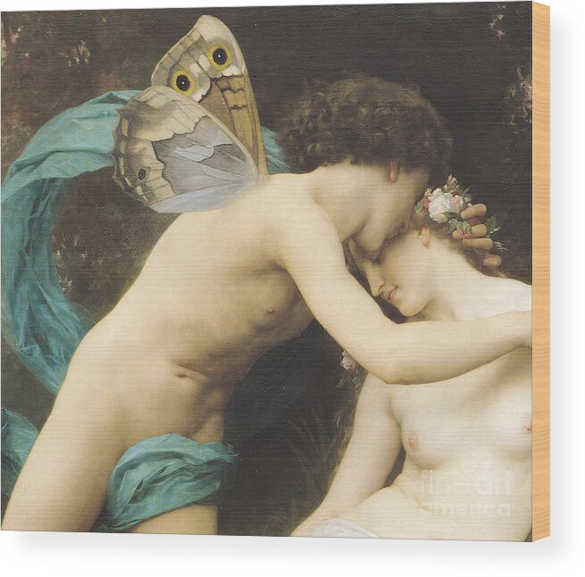Flora And Zephyr Wood Print featuring the painting Flora and Zephyr by William Adolphe Bouguereau