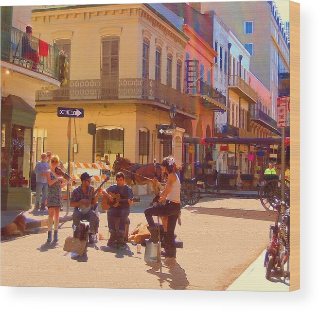 City Wood Print featuring the photograph French Quarter Day by Kathy Bassett