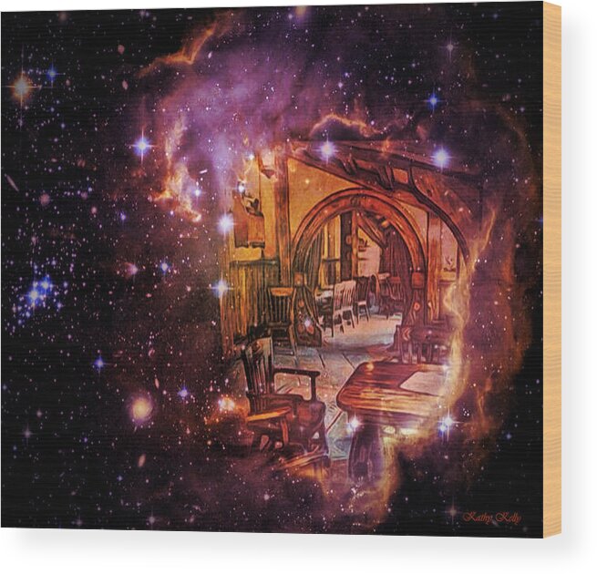 Galaxy Wood Print featuring the digital art Galaxy Quest by Kathy Kelly