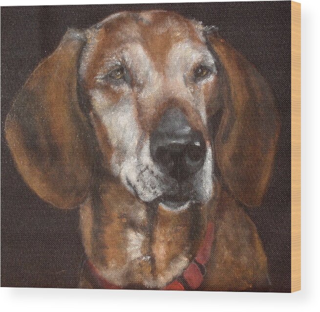 Dachshund Wood Print featuring the painting Gideon by Carol Russell