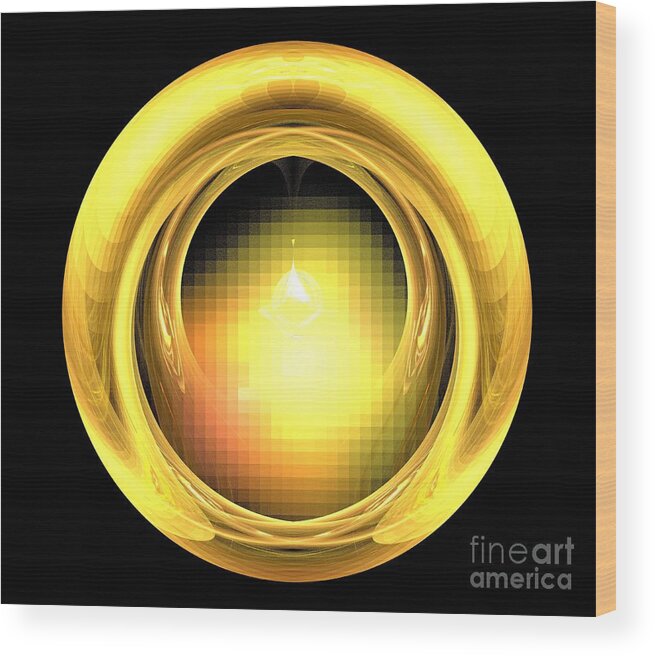 Apophysis Wood Print featuring the digital art Golden Light Ring by Kim Sy Ok