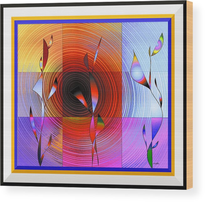 Abstract Art Wood Print featuring the digital art Heaven's Garden by Iris Gelbart
