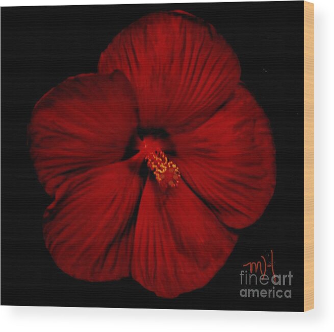 Photo Wood Print featuring the photograph Hibiscus By Moonlight by Marsha Heiken