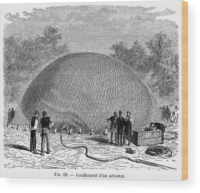 19th Century Wood Print featuring the photograph Inflation Of A Balloon by Granger