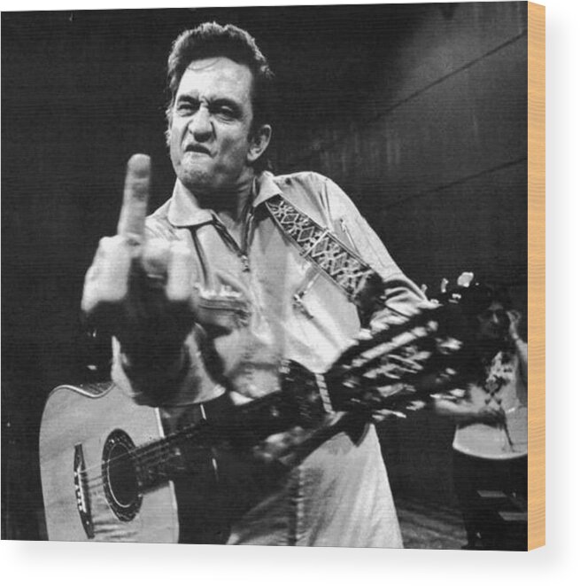Johnny Cash Wood Print featuring the digital art Johnny Cash by Maye Loeser