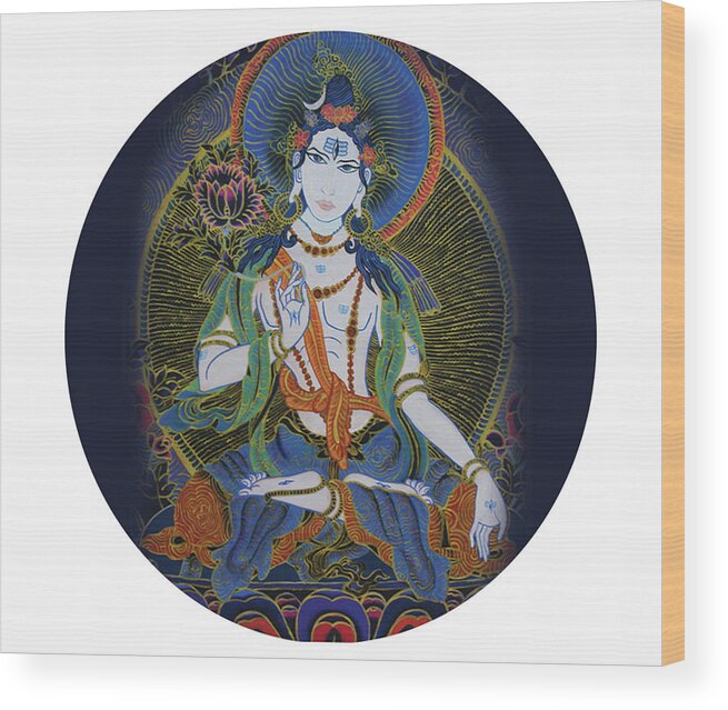 Spirituality Wood Print featuring the painting Light giving Shiva by Guruji Aruneshvar Paris Art Curator Katrin Suter