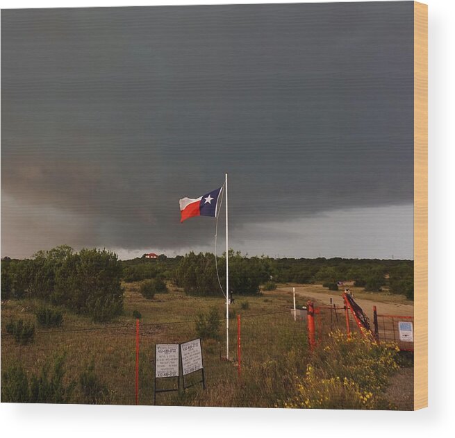 Storm Wood Print featuring the photograph Lone Star Supercell by Ed Sweeney