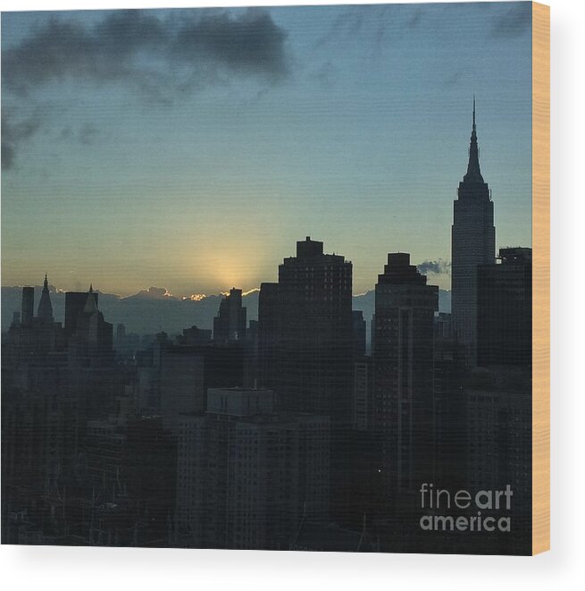 Manhattan Wood Print featuring the photograph Manhattan Skyline by Miriam Danar