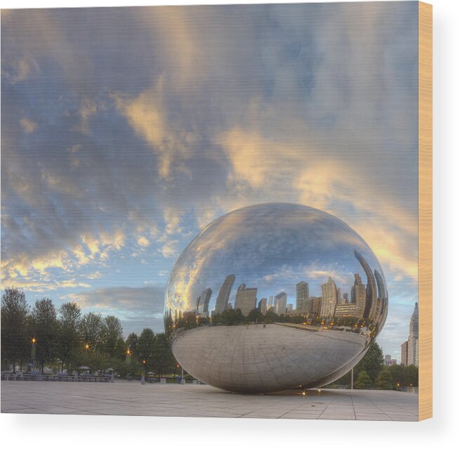 Chicago Wood Print featuring the photograph Millennium Park in the Morning by Twenty Two North Photography