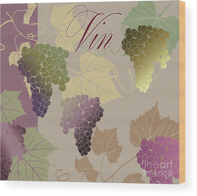 Wine Wood Print featuring the painting Modern Wine IV by Mindy Sommers