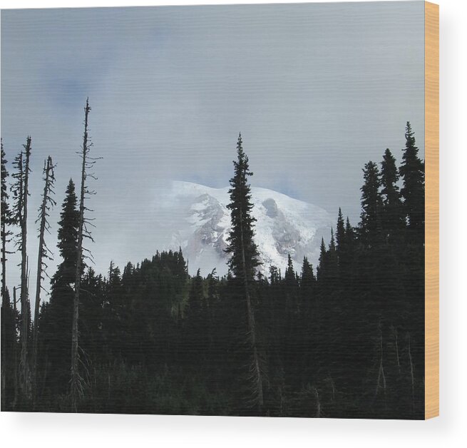 Mount Rainier Wood Print featuring the photograph Mount Rainier by John Mathews