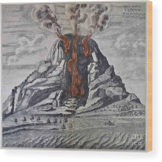 1665 Wood Print featuring the photograph Mount Vesuvius, 1665 by Granger