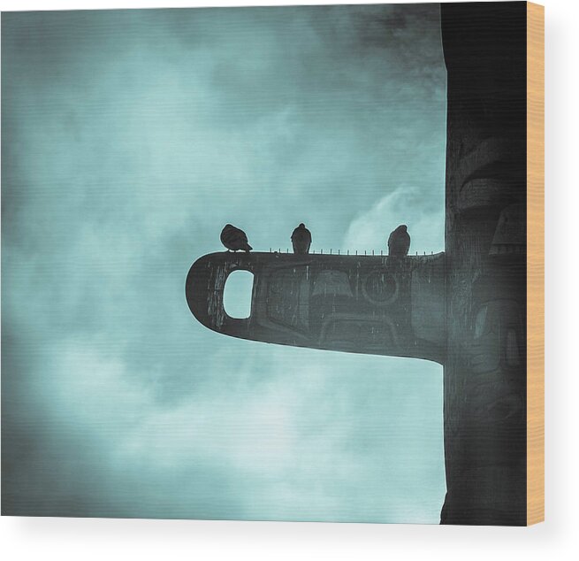 Seattle Wood Print featuring the photograph Ominously Seatlle by D Justin Johns