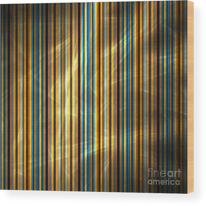 Apophysis Wood Print featuring the digital art Orange Blue Stripes by Kim Sy Ok