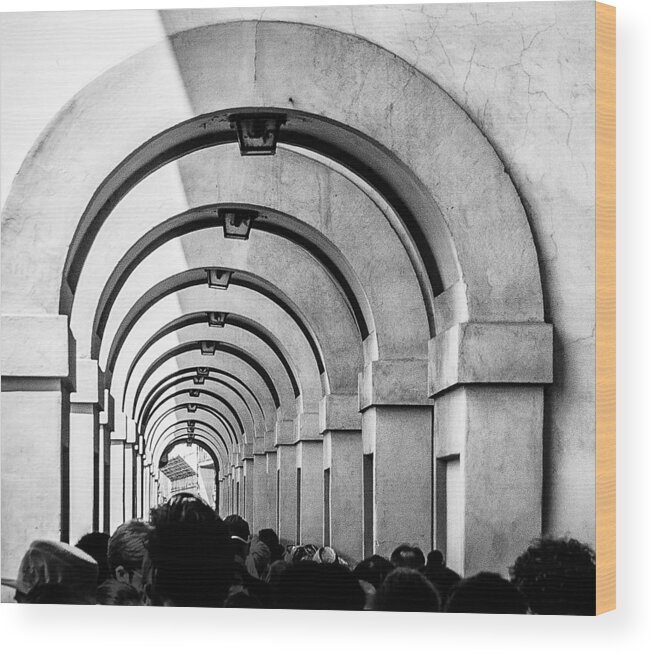 Arches Wood Print featuring the photograph Passageway at the Arno by Gary Karlsen