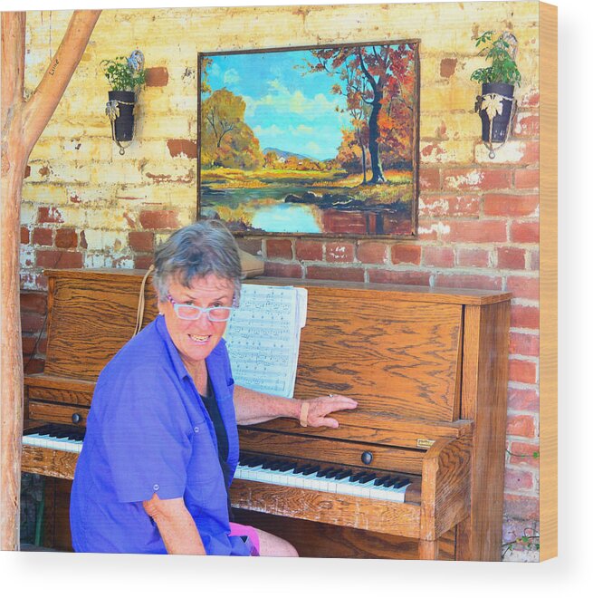 Piano Wood Print featuring the photograph Piano Lady by Josephine Buschman