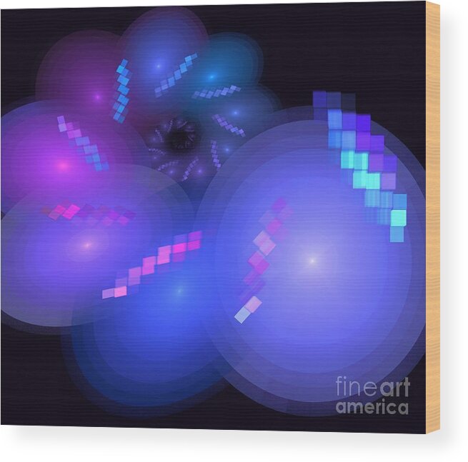 Apophysis Wood Print featuring the digital art Purple Cube Nautilus by Kim Sy Ok