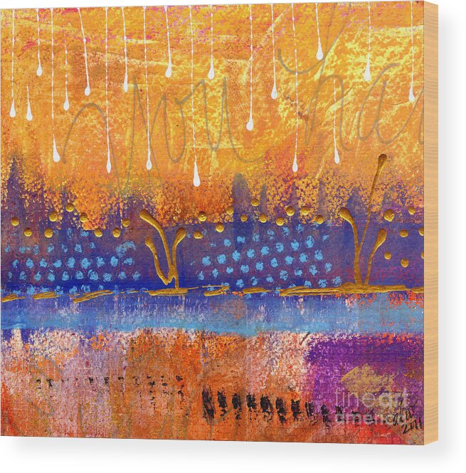 Riverfront Wood Print featuring the painting Riverfront View by Angela L Walker