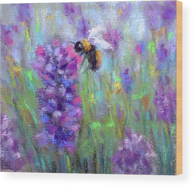 Bee Wood Print featuring the painting Spring's Treat by Susan Jenkins