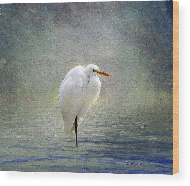 Egret Wood Print featuring the photograph Standing Egret by Patricia Dennis