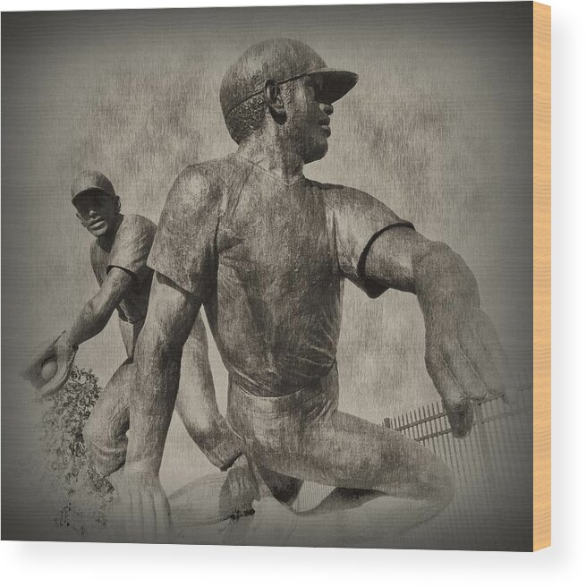 Baseball Wood Print featuring the photograph Stealing Third by Bill Cannon
