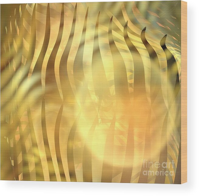 Apophysis Wood Print featuring the digital art Sun Reeds by Kim Sy Ok