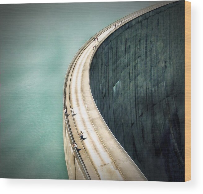 Architecture Wood Print featuring the photograph The Dam ... by Anna Cseresnjes