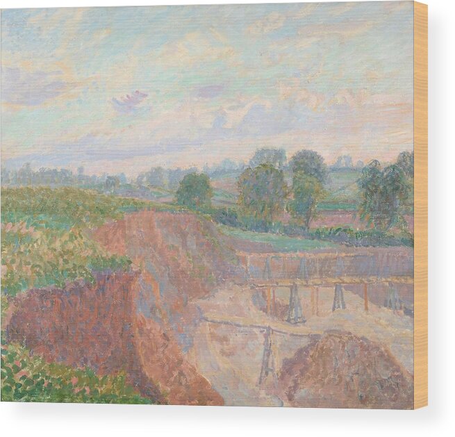 Spencer Frederick Gore (1878-1914) The Earthworks (or The Sandpit) Wood Print featuring the painting The Earthworks by Spencer Frederick