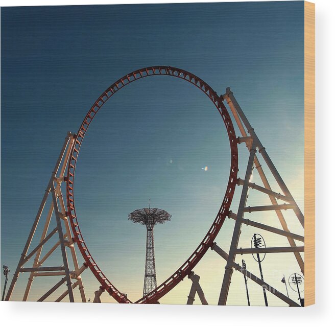 Coney Island Wood Print featuring the photograph The Loop by Onedayoneimage Photography