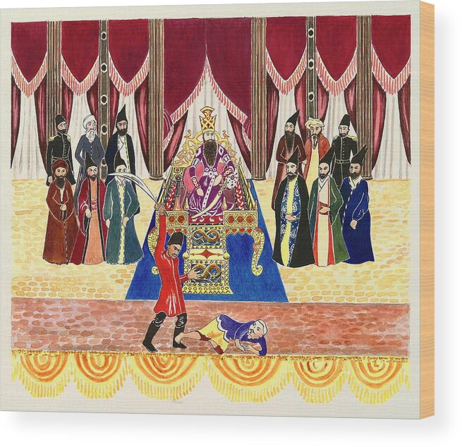 Baha'i Wood Print featuring the painting The puppet show by Sue Podger