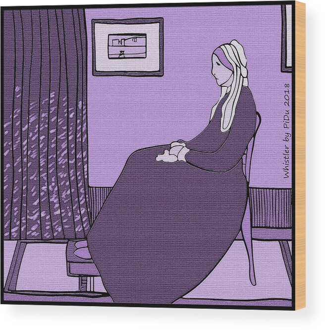 Violet Wood Print featuring the digital art Violet Whistler's Mother by Piotr Dulski