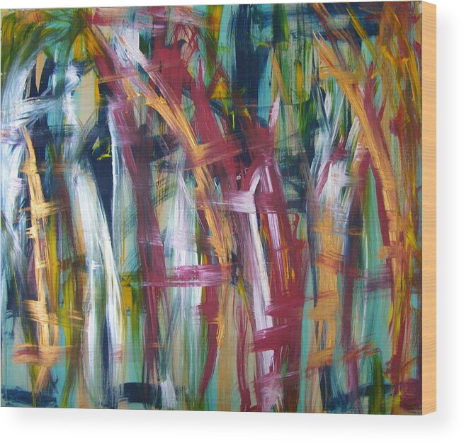 Abstract Artwork Wood Print featuring the painting W34 - luvu by KUNST MIT HERZ Art with heart