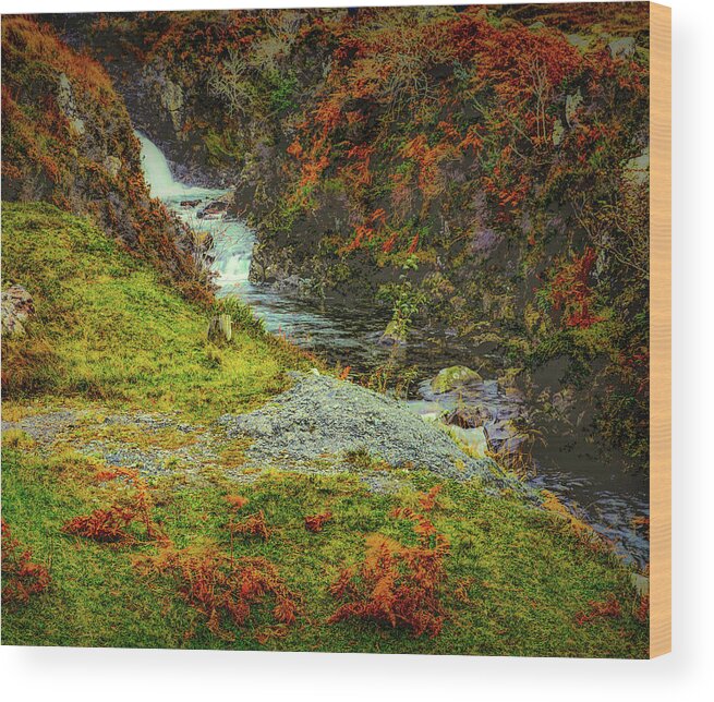 Waterfall Wood Print featuring the photograph Waterfall 1 #g9 by Leif Sohlman