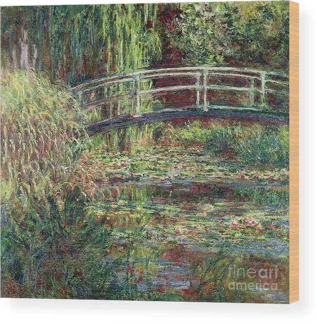 Claude Monet Wood Print featuring the painting Waterlily Pond Pink Harmony 1900 by Claude Monet