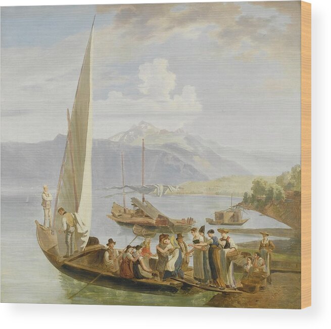 Wolfgang Adam Tpffer Geneva 1766 - 1847 Morillon Embarcation Of The Wedding Party Wood Print featuring the painting Wedding Party by MotionAge Designs