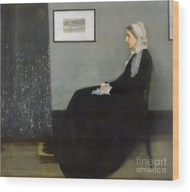 Whistlers Mother Wood Print featuring the painting Whistlers Mother by James McNeill Whistler