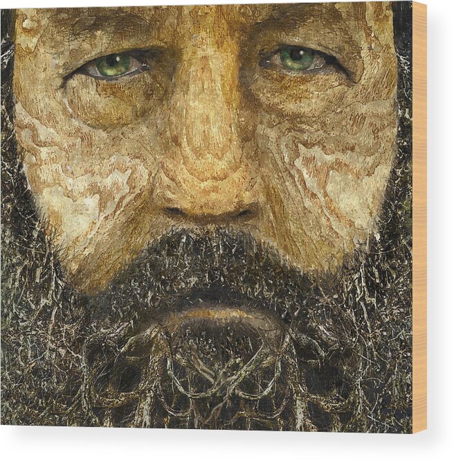Wood Wood Print featuring the painting Wood Rick by Rick Mosher