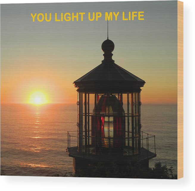 Cape Meares Lighthouse Wood Print featuring the photograph You Light Up My Life by Gallery Of Hope 