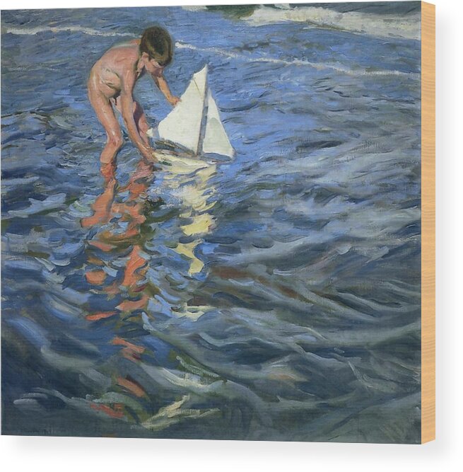 Joaquin Sorolla Wood Print featuring the painting Young Yachtsman by Joaquin Sorolla