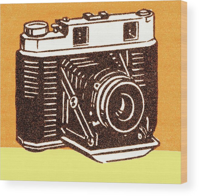 Art Wood Print featuring the drawing Camera #2 by CSA Images