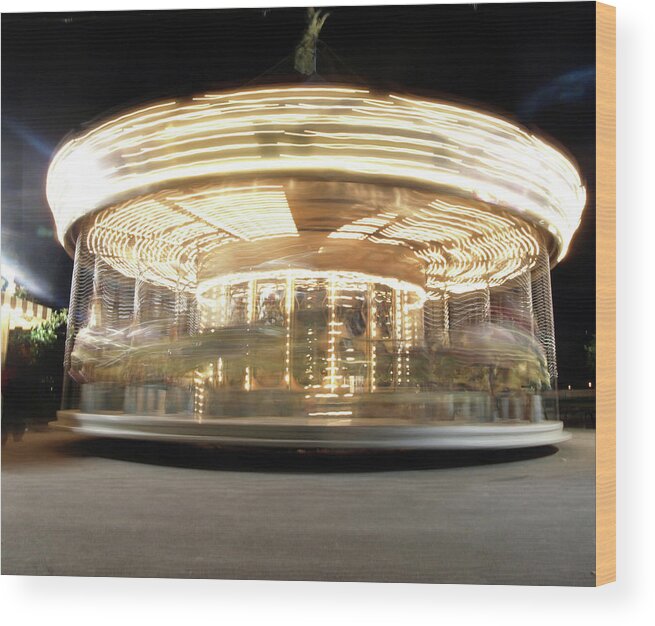 Carousel Wood Print featuring the photograph Carousel by Edward Lee