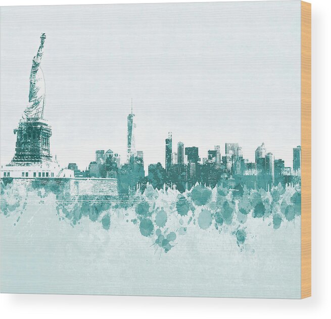 New York Wood Print featuring the mixed media Design 139 New York City by Lucie Dumas