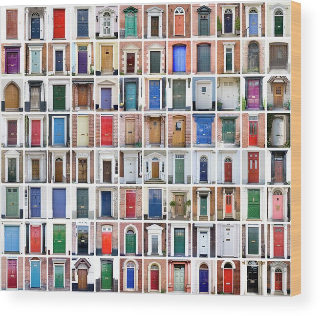 Icon Set Wood Print featuring the photograph English Shire Doors by Peteraustin