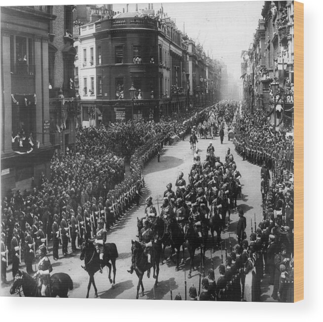Horse Wood Print featuring the photograph Jubilee Procession by London Stereoscopic Company