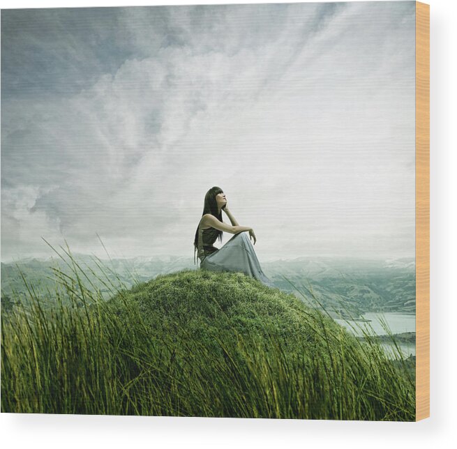 Grass Wood Print featuring the photograph Looking For Love by Colin Anderson