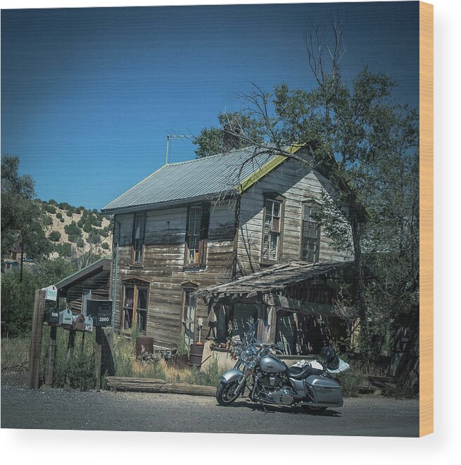 Madrid New Mexico Wood Print featuring the photograph Madrid New Mexico by Elaine Webster