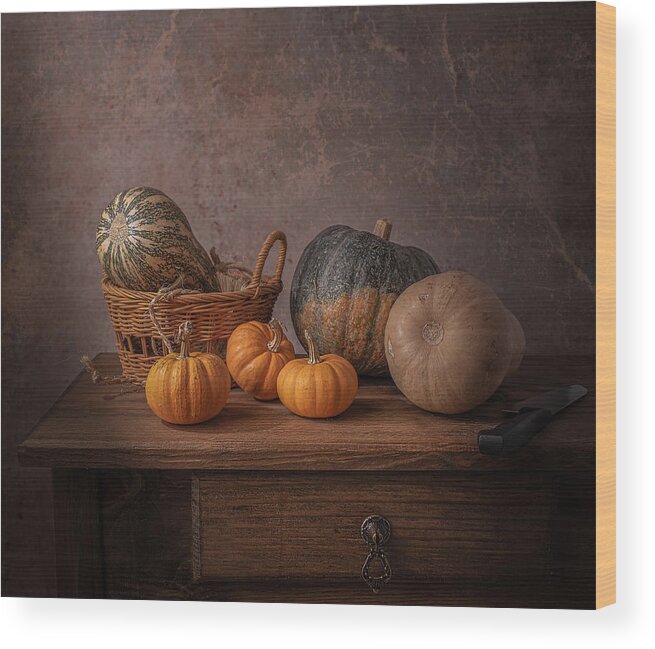 Pumpkins Wood Print featuring the photograph Pumpkin Season by Margareth Perfoncio
